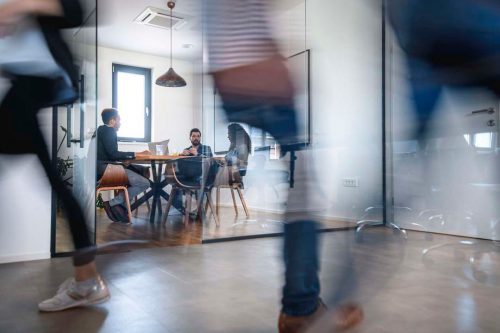 Office meeting in a conference room